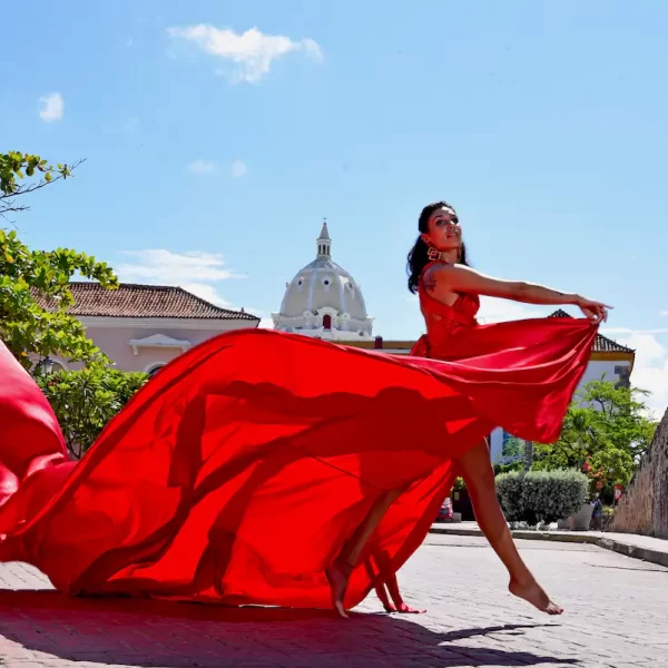 Experience photos with red dress